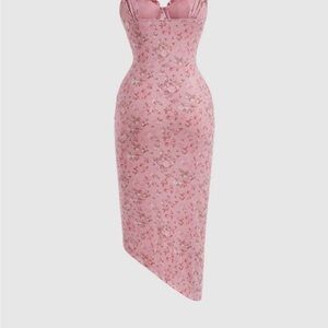Pink Asymmetrical Bodycon Dress for Wedding Guest

8122